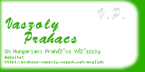 vaszoly prahacs business card